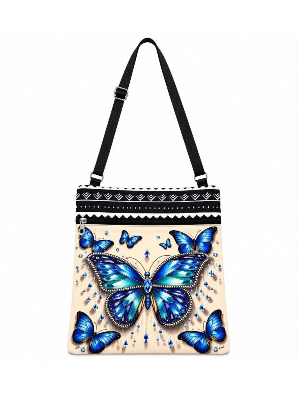Blue Butterfly Crossbody Bag
